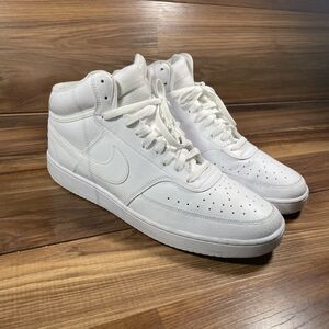 Nike Court Vision Mid Triple White Men’s Sz 13 CD5466-100 Basketball Sneaker EUC
